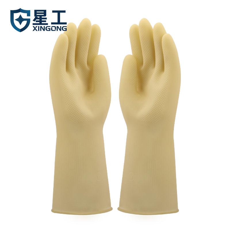 星工（XINGGONG）牛筋劳保手套 橡胶乳胶塑胶加厚防水耐酸碱家务工业劳防 XGS-P11