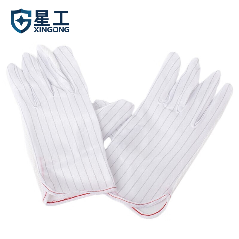 星工（XINGGONG）防静电手套 点胶点塑 防滑透气 无尘电子 10双  XG-FJD1